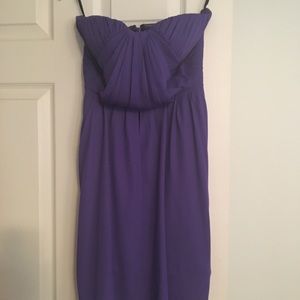 Strapless purple dress